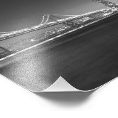 San Francisco Night Black White Foto Afdruk (Hoek)