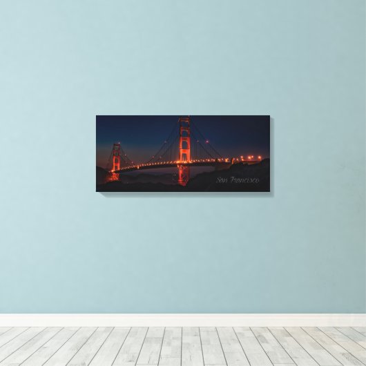 San Francisco Night Bridge Print (Insitu (Houten vloer))