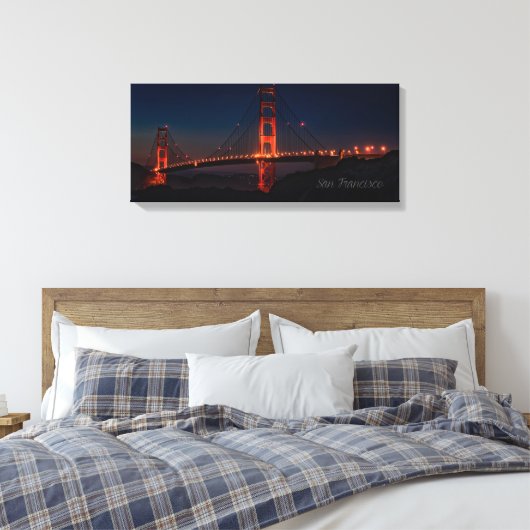 San Francisco Night Bridge Print (Insitu (Slaapkamer))