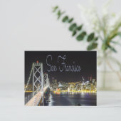 San Francisco Night Sky Line Golden Gate Bridge Briefkaart (Staand voorkant)