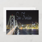San Francisco Night Sky Line Golden Gate Bridge Briefkaart (Voorkant / Achterkant)