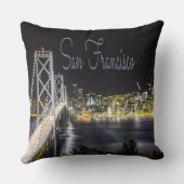 San Francisco Night Sky Line Golden Gate Bridge Kussen (Achterkant)