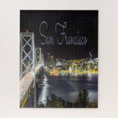 San Francisco Night Sky Line Golden Gate Bridge Legpuzzel (Verticaal)