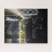 San Francisco Night Sky Line Golden Gate Bridge Legpuzzel (Horizontaal)