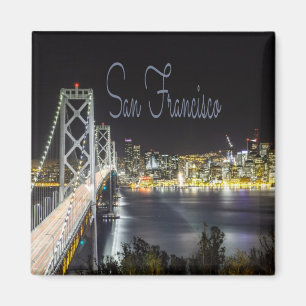 San Francisco Night Sky Line Golden Gate Bridge Magneet