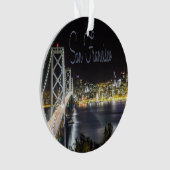 San Francisco Night Sky Line Golden Gate Bridge Ornament (voorkant)