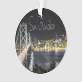 San Francisco Night Sky Line Golden Gate Bridge Ornament (voorkant)
