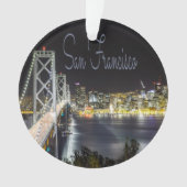 San Francisco Night Sky Line Golden Gate Bridge Ornament (voorkant)