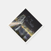 San Francisco Night Sky Line Golden Gate Bridge Servet (Hoek)