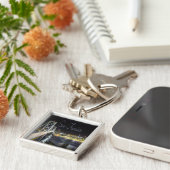 San Francisco Night Sky Line Golden Gate Bridge Sleutelhanger (Zijkant)