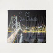 San Francisco Night Sky Line Golden Gate Bridge. Wandkleed (Voorkant (horizontaal))