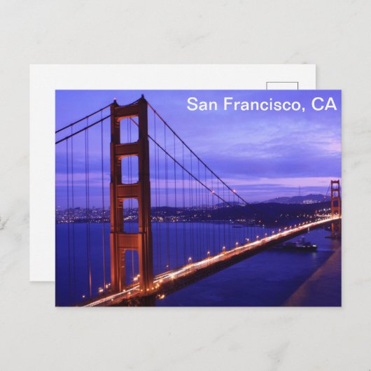 San Francisco Night Uitzicht Briefkaart (Voorkant / Achterkant)