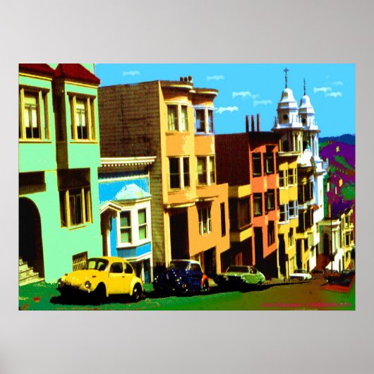 San Francisco Nob Hill - Pop Art Print (Voorkant)