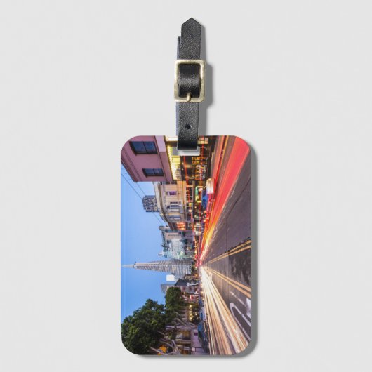 San Francisco North Beach Motion Blur Traffic Bagagelabel (Voorkant (verticaal))