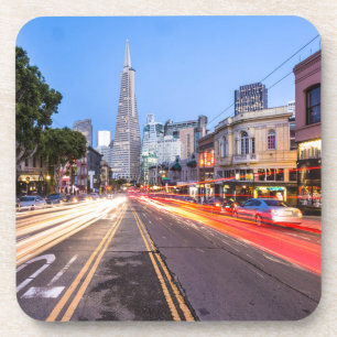 San Francisco North Beach Motion Blur Traffic Bier Onderzetter