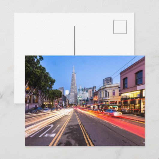 San Francisco North Beach Motion Blur Traffic Briefkaart (Voorkant / Achterkant)