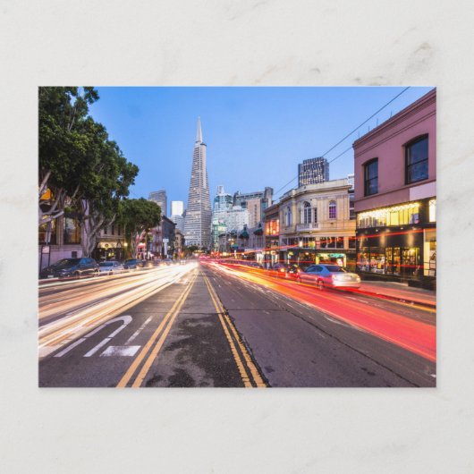 San Francisco North Beach Motion Blur Traffic Briefkaart (Voorkant)