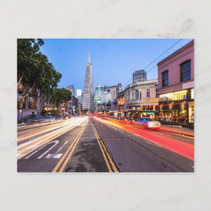 San Francisco North Beach Motion Blur Traffic Briefkaart