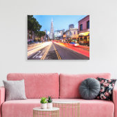 San Francisco North Beach Motion Blur Traffic Canvas Afdruk (Insitu (Woonkamer))