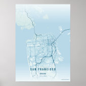 San Francisco Oceaan Print Kaart Muurkunst Poster (Voorkant)