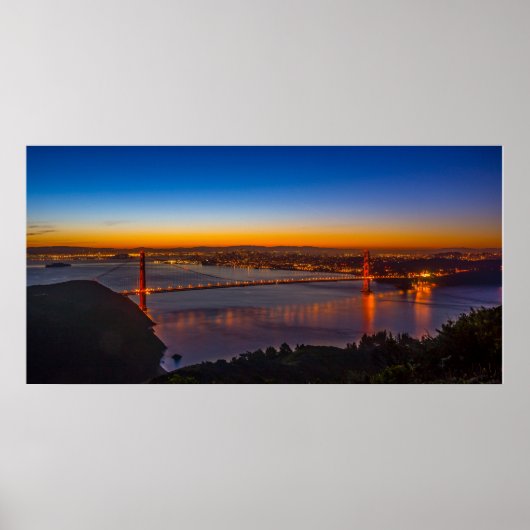 San Francisco op Dawn Panoramic Poster (Voorkant)