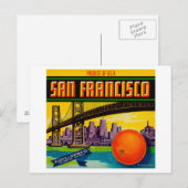San Francisco Oranje Label Briefkaart (Voorkant / Achterkant)