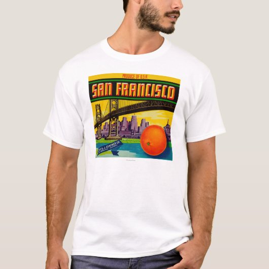 San Francisco Oranje Label T-shirt (Voorkant)