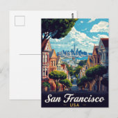 San Francisco Painted Ladies City View Briefkaart (Voorkant / Achterkant)