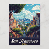 San Francisco Painted Ladies City View Briefkaart (Voorkant)