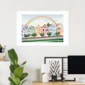 San Francisco Painted Ladies Groot formaat print (Thuiskantoor)