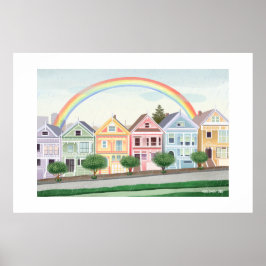 San Francisco Painted Ladies Groot formaat print