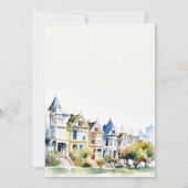 San Francisco Painted Ladies Landscape Birthday Kaart (Achterkant)