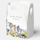 San Francisco Painted Ladies Landscape Wedding Bedankdoosjes (Geopend)