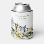 San Francisco Painted Ladies Landscape Wedding Blikjeskoeler (Blikje Achterkant)