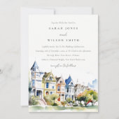 San Francisco Painted Ladies Landscape Wedding Kaart (Voorkant)