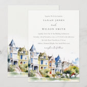 San Francisco Painted Ladies Landscape Wedding Kaart (Voorkant / Achterkant)