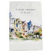 San Francisco Painted Ladies Landscape Wedding Medium Cadeauzakje (Voorkant)