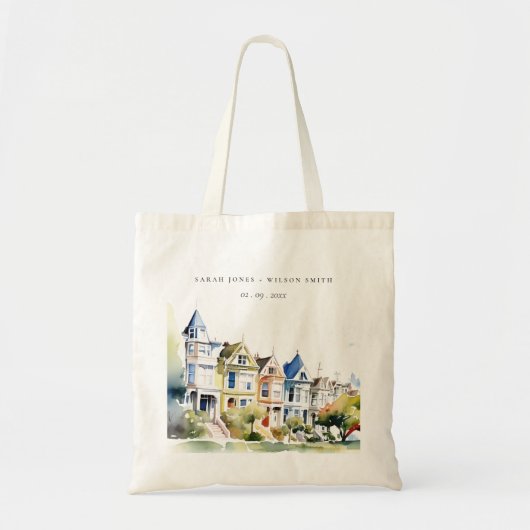 San Francisco Painted Ladies Landscape Wedding Tote Bag (Voorkant)
