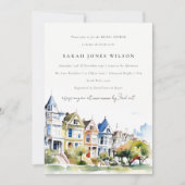 San Francisco Painted Ladies Scape Bridal Shower Kaart (Voorkant)