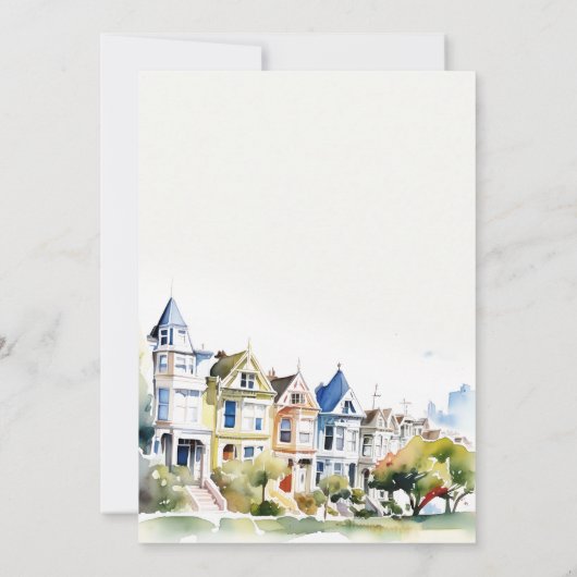 San Francisco Painted Ladies Scape Bridal Shower Kaart (Achterkant)