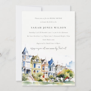 San Francisco Painted Ladies Scape Bruiloftsuitnod Kaart