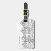 San Francisco Painted Ladies Sketch Bagagelabel (Voorkant verticaal)