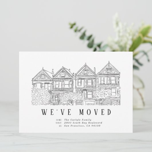 San Francisco Painted Ladies verhuisberichten Aankondiging (Staand voorkant)