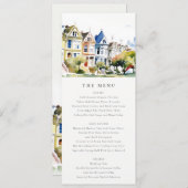 San Francisco Painted Ladies Wedding Menu Card Kaart (Voorkant / Achterkant)