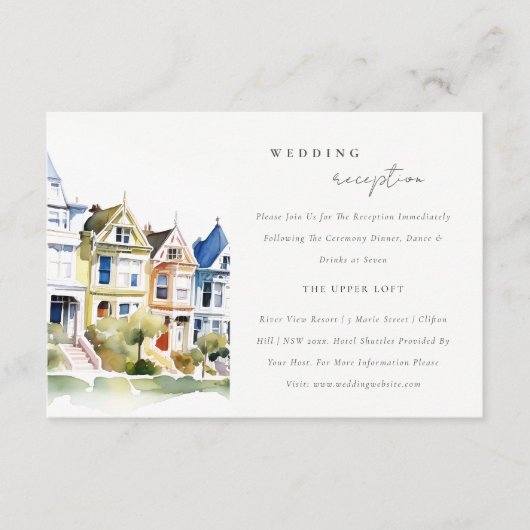 San Francisco Painted Ladies Wedding Reception Informatiekaartje (Voorkant)