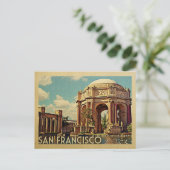 San Francisco Palace California Vintage Travel Briefkaart (Staand voorkant)