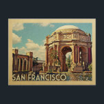 San Francisco Palace California Vintage Travel Briefkaart<br><div class="desc">San Francisco Palace California design in Vintage Travel style met het Palace of Fine Arts.</div>