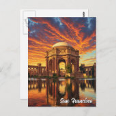 San Francisco Palace of Fine Arts Sunset Briefkaart (Voorkant / Achterkant)