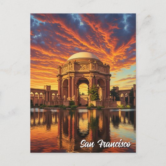 San Francisco Palace of Fine Arts Sunset Briefkaart (Voorkant)