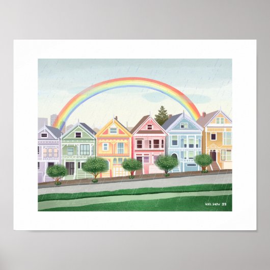 San Francisco Pastel geschilderde dames art print (Voorkant)